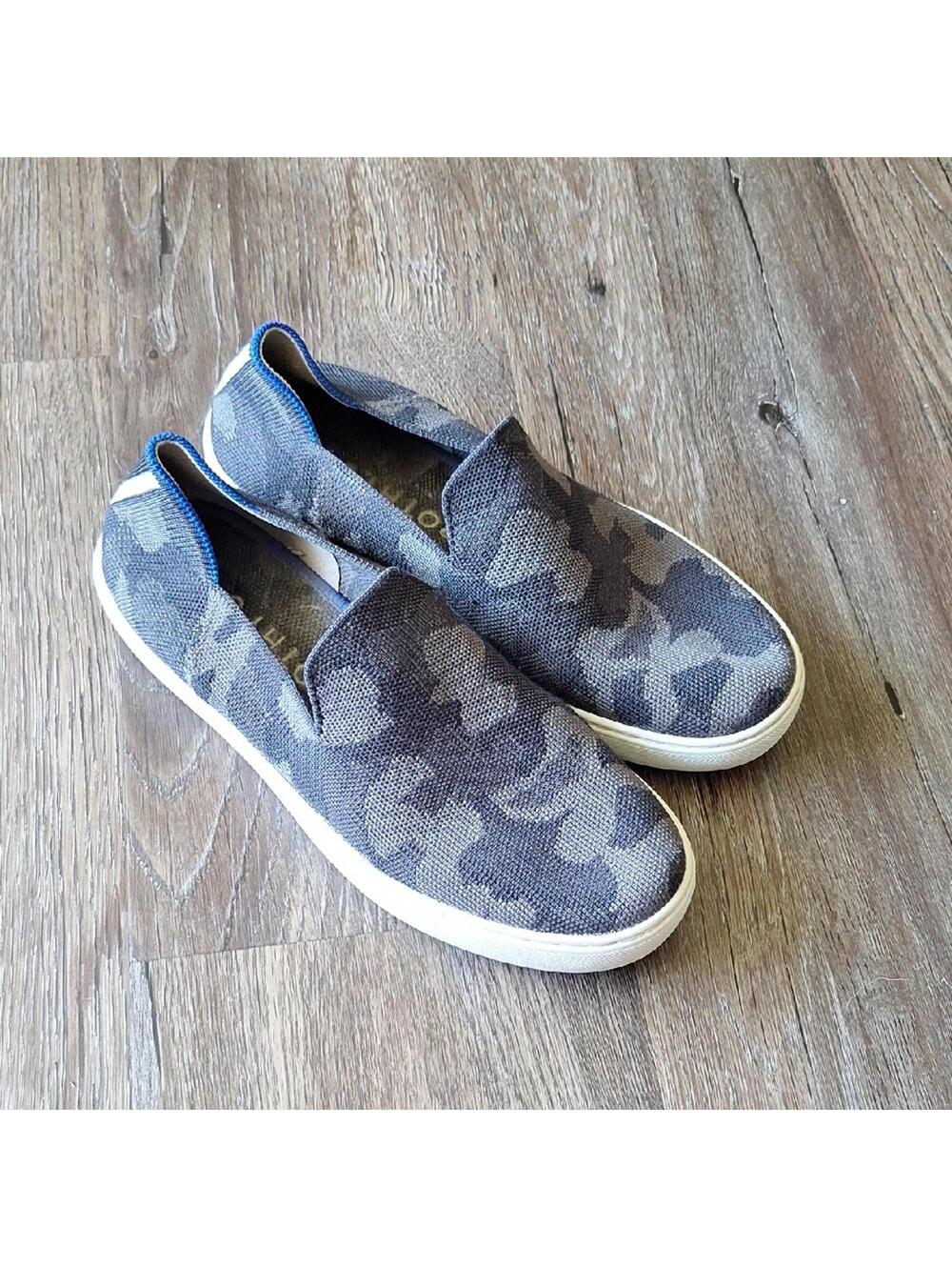 Rothys Classic Black And Gray Camo Slip On Shoe Size 8.5